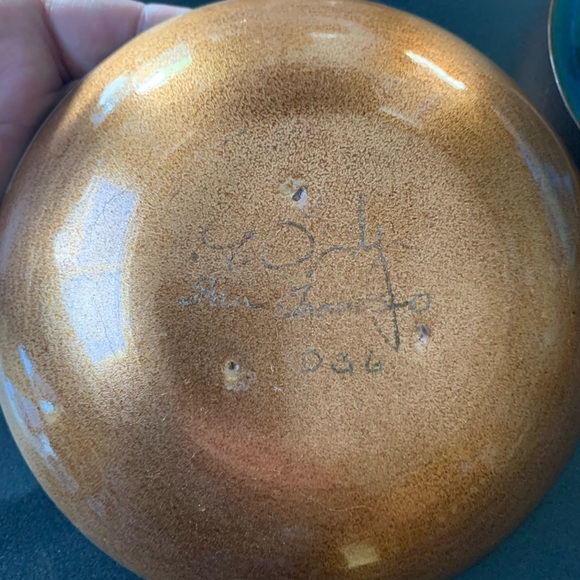 Stunning vintage rare enamel on copper bowl artist Win Ng signed SF MCM - Picture 3 of 4